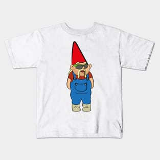 Gnome in speed sunnies and dungarees and mullet Kids T-Shirt